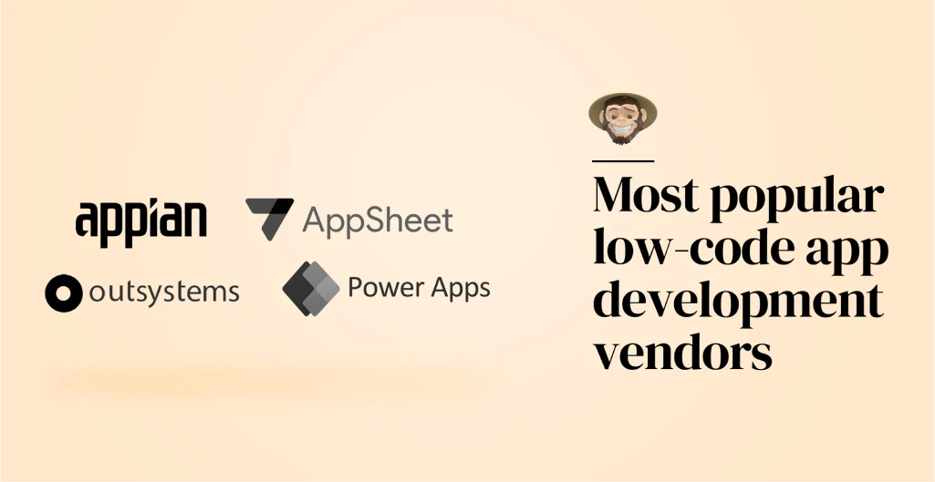 Most popular low-code app development vendors